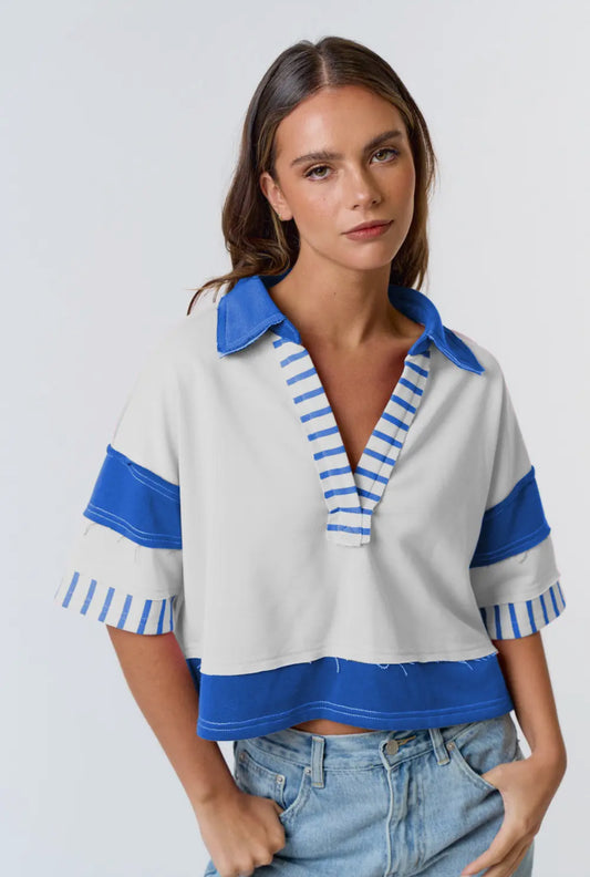 FRENCH TERRY CROP POLO